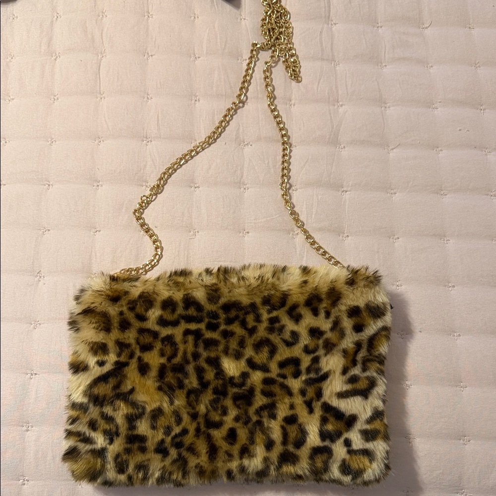 Leopard Fur cross body bag